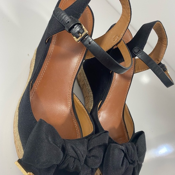 Tory Burch Women’s Black Penny Wedge Sandal - Picture 3 of 15